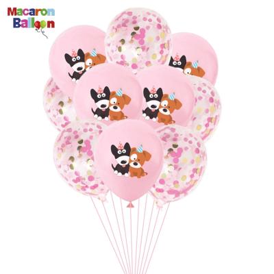 China New Arrival Eco-friendly Dog Pet Party Pink Confetti Balloon Set Pet Birthday Theme Party Decoration Y340-1 for sale