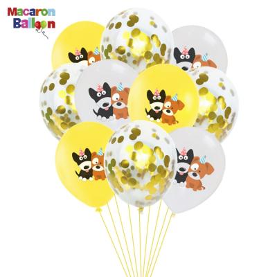 China New Arrival 12inch Eco-friendly Cartoon Dog Printing Pet Party Balloon Pet Birthday Theme Party Decoration Y340-2 for sale