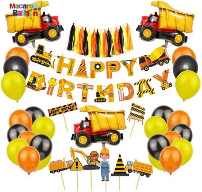 China Adding surprise and fun to your construction party birthday party supplies dump truck birthday party decorations for boy kids construction party supplies 55 packs Y007 for sale