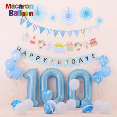 China Eco-friendly Baby One Hundred Days Birthday Foil Balloons Supplies Children's Birthday Party Decoration Y449 for sale