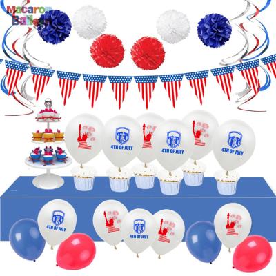 China Eco-Friendly Patriotic American Flag Decorations Set With 34 Red White And Blue Decorations For An Awesome Indoor Outdoor Party DecorKK249 for sale