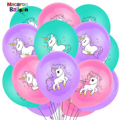 China 30 Pcs Eco-friendly New Unicorn Birthday Balloons Unicorn Balloons For Unicorn Theme Party Kids Birthday Party Baby Shower Festival KK538 for sale