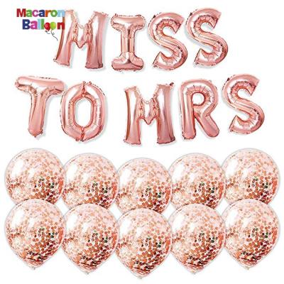 China Eco-Friendly MISS TO MRS Bachelorette Party Balloons Rose Gold 16