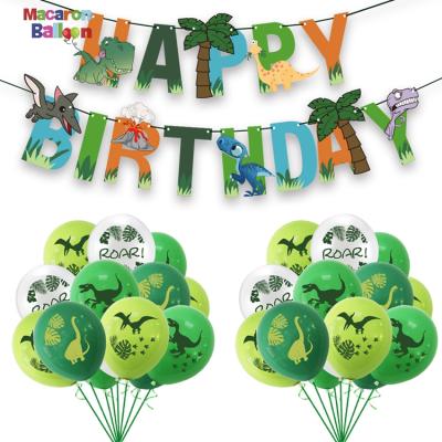 China Eco-Friendly Dinosaur Party Decorations Dragon Balloons Set Paper Garland For Dino Jungle Birthday Party Decor Supplies Kids Favors Y762 for sale