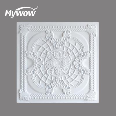 China Artistic PVC Ceilings Square Sheet Fireproof Material 3D Ceiling Tiles For Interior Decor for sale