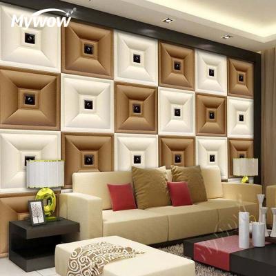 China 40*40cm Fireproof 3D Wall Waterproof And Fireproof Leather Panel for sale