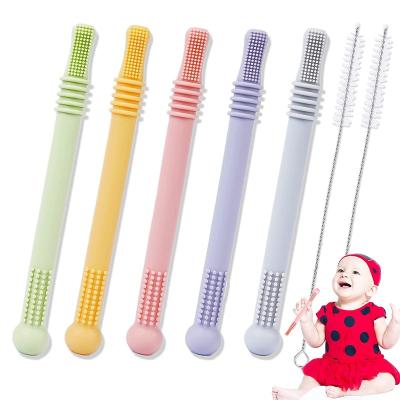 China Soft Material Silicone Toy Food Grade Baby Teethers Fast Delivery Bpa Free Teething Soothing Molar Toy Silicone Baby Teethe for sale