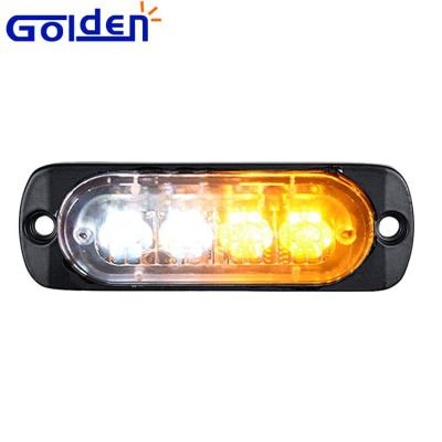 China 12v 24v Super Slim Police Emergency Light Vehicle 4 PC Aluminum Base And Lens Led Strobe Light Head for sale