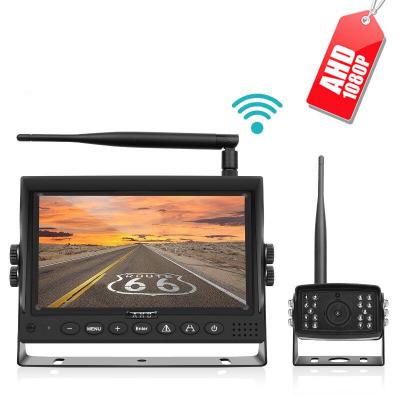 China Digital Sunnuo AHD 1080P Wireless Digital Signal 7 Inch Rearview Monitor Radio Rear View Camera System for sale