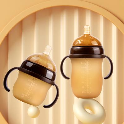 China BPA Free 2021 New Silicon Baby Bottle BPA Free Food Grade Silicone Child Milk Feeding Bottle For Newborn Child Bottle Set for sale