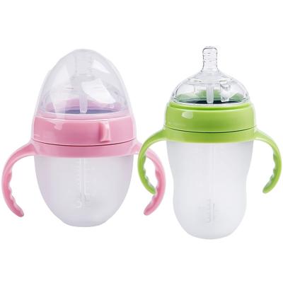 China BPA Free 2021 New Silicon Baby Bottle BPA Free Food Grade Silicone Child Milk Feeding Bottle For Newborn Child Bottle Set for sale