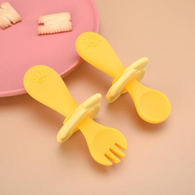 China BPA Bba Free Food Grade Baby Fruit Spoon Baby Fork and Spoon Set Baby Spoon for sale