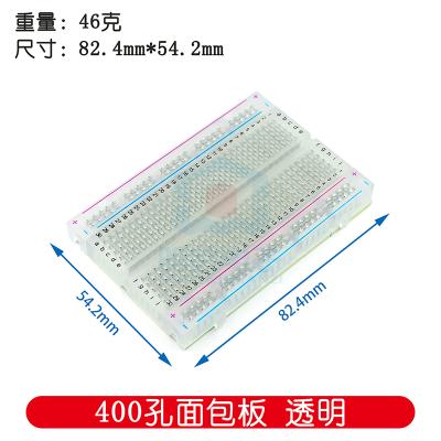 China Factory Direct Solderless 400 Dots Transparent Clear Breadboard 400 Dots Transparent for sale