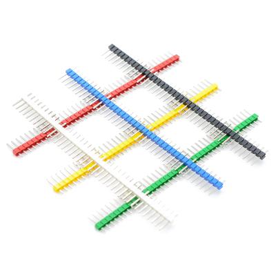 China 1*40P White Red Black Green Blue Yellow Single Row Pin Needles Spacing 2.54MM Needles Circle Parts 1*40P 2.54MM Single Row Pin Needles Spacing for sale