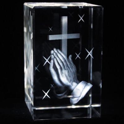 China Europe Customize Catholic Religious Souvenir 3d Laser Engraved Crystal Cube for sale