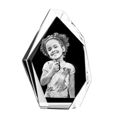 China Birthday Picture Frame For Kids Custom Design 3D Different Shapes Laser Crystal Birthday Picture Frame for sale