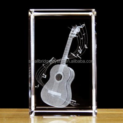 China Europe Hot Sale Home Office Souvenir 3d Laser Crystal Guitar For Music for sale