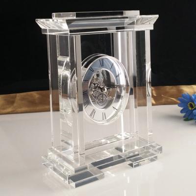 China Europe Custom Design Large Crystal Desk Clock For Home Decoration for sale