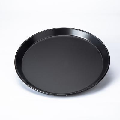 China Disposable OEM 9 inches shallow pizza baking pans non stick carbon steel pizza tray pan for sale