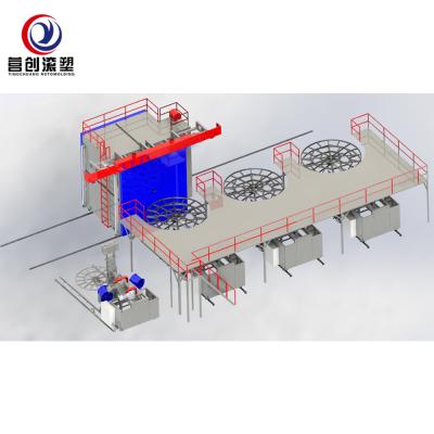 Cina Multi-arm rotomolding machine for water tank manufacturing in vendita