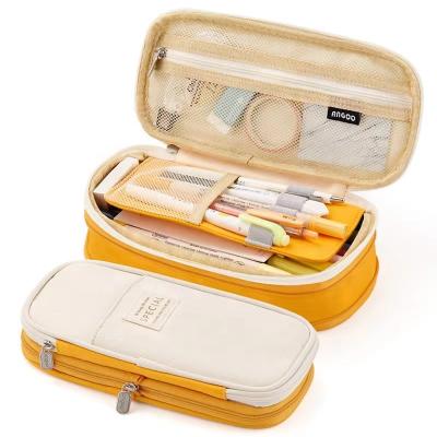 China Upgraded Multi-Layer Gift Large Capacity Pencil Bag Student Stationery Box Lady Brush Storage Cosmetic Bag Pen Bag for sale