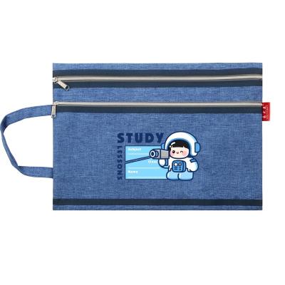 China Oxford Cloth Customized UK Students Studying Subjects Textbooks Matching Oxford Cloth Casual Bag Document Zipper Bag Plastic Folder Bag for sale