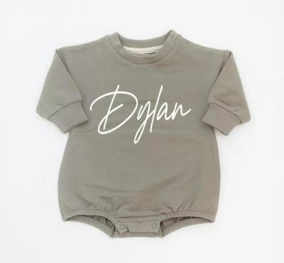 China Personalized Newborn Baby Romper Organic Cotton Bubble Romper Unisex Organic Gender Neutral Jumpsuit for sale