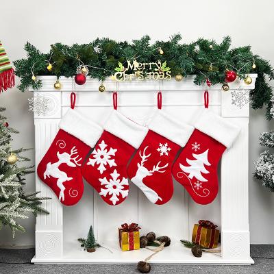 China Red Christmas Stocking Ornament Party Decoration Santa Socks Festival Present Home Christmas Ornament Wholesale for sale