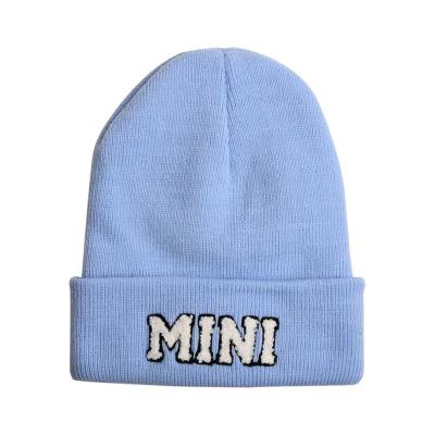 China COMMON Personalized Mini Embroider Beanie For Kids Kids Beanie Hat Embroidered Mini Cuffed Beanies Present for sale