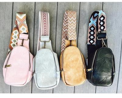 China Boho Bum Sling Bag Wholesale Personalized Waterproof Fashionable Vegan Leather Belt Bag with Guitar Strap for sale