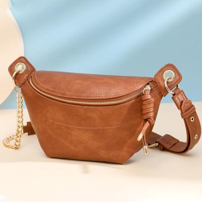 China Waterproof Women's Retro Cross - Body Bag PU Sling Bag Shopping Shoulder Fanny Pack Leather Lady Bags for sale