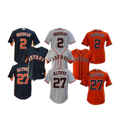 China 2 Bregman 27 Altuve Antibacterial Baseball Jersey For Kids Price High Quality Cheap Baseball Jersey for sale