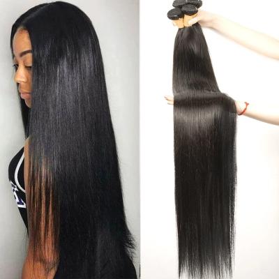 China YL 10A 34inch 36inch 38inch 40inch Long Brazilian Remy Hair Weaves Straight Virgin Human Hair Straight Bundles Vendor for sale