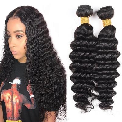 China Free Shipping Brazilian Deep Wave Hair Weave Bundles 100% Vigrin Hair 1 Inch Remy Cuticle Aligned Hair/3 Pieces 10-30 for sale