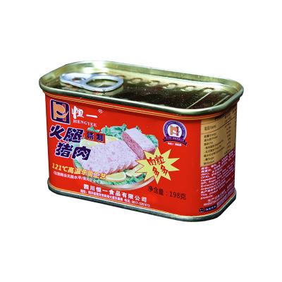 China Canned canned meat square cans high quality 198g 340g canned ham and pork for sale