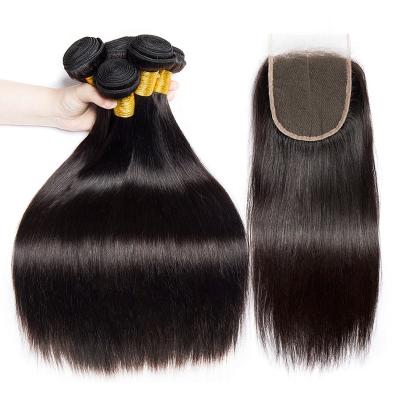 China Best Quality Fuxin Raw Wave Indian Hair Silky Straight Hair Extension Bundles Brazilian Hair Weave Bundles Sellers 9a-10a With Closure for sale