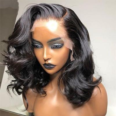 China Best Selling Body Wave Short Curly Bob Lace Wig Body Wave Bob Wigs Peruvian Bob Wig Human Hair Lace Front Cuticle Aligned Virgin Hair for sale