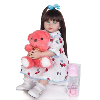 China New Changeable Dressing Style 19 Inch Cloth Body Baby Girl Reborn Doll Toys Lovely Long Hair Princess Reborn Doll For Kids Birthday Christmas Gifts for sale