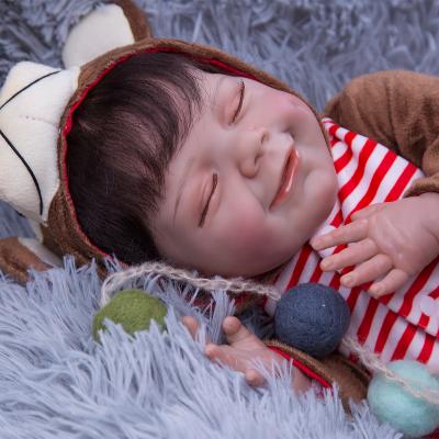 China 50cm Changeable Hair Fiber Clothing Reborn Baby Dolls Bebe Toys Kid Children Cloth Silicone Reborn Gifts Super Soft Realistic Smile Body for sale