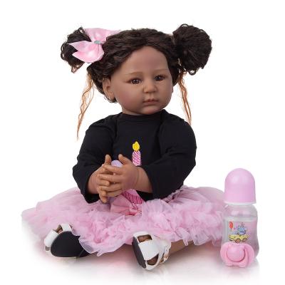 China Changeable Clothing KEIUMI Reborn Baby - Black Body Bebe Reborn Dolls Silicone Cloth 55cm Skin Tone Girl Dolls For Kids Gifts for sale