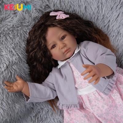 China Clothing KEIUMI Reborn Baby 55cm Changeable Cloth Body - Black Skin Bebe Reborn Dolls Toys For Children Birthday Gifts for sale