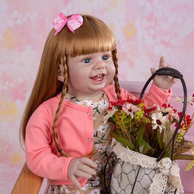 China Changeable Dress Smile 27 Inch 68 Cm Happy Reborn Baby - Realistic Newborn Doll Floral Dress Cloth Body Dolls Toys For Kids Birthday Gifts for sale