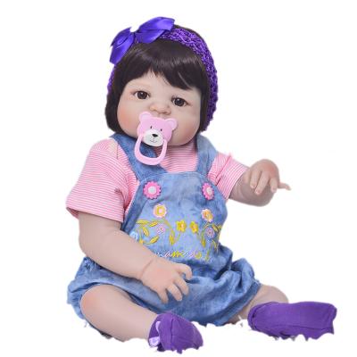 China 23 Inch 57cm Bebe Reborn Doll Realistic Toy Full Silicone Vinyl 23 Cartoon Toy New Arrival Reborn Baby Doll Kits for sale