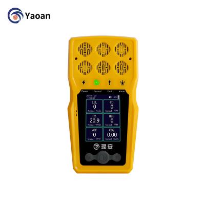 China CE ATEX 6 In 1 Portable Gas Detector CO CO2 H2S CL2 NH3 CH4 NO2 H2 Multi Gas Detector for sale