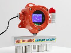 Industrial Wall mounted 4 in 1 Fixed Multi Gas detector with Temperature Humidity Sensor