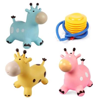 China Inflatable Toy Customized logo inflatable ride on animal toys jumping animal bouncy hopper PVC educational toys for kids for sale