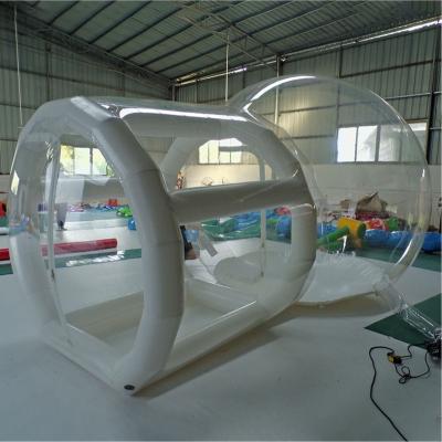 China Eco-Friendly Giant Clear Inflatable Kids Party Balloons Inflatable Fun House Bubble Tent With 2 Tunnels for sale