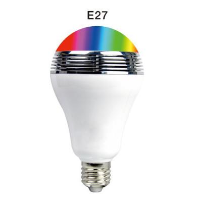 China Wireless Aluminum Alloy Phone Speaker Bulb With Flame Effect E27 Led Bulb Speaker for sale