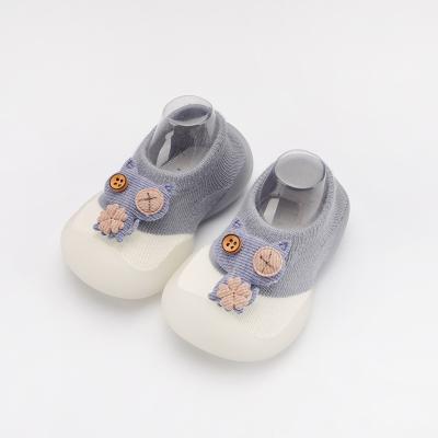 China Korean Soft Unique Toddler Baby Toddler Baby Cartoon Cat Doll Print Flat High Quality Socks Shoes for sale