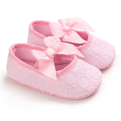 China Mini Kids Flat Low Price 0-1 Year Old Mary Jane Shoes Cute Striped Bow Princess Shoes for sale